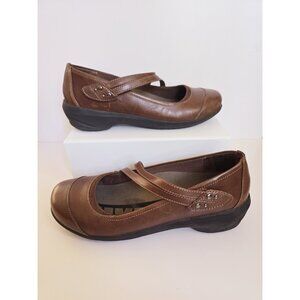 Abeo Smart Brown Leather Mary Jane Studded Y2K 90s Comfort Womens Shoes 8